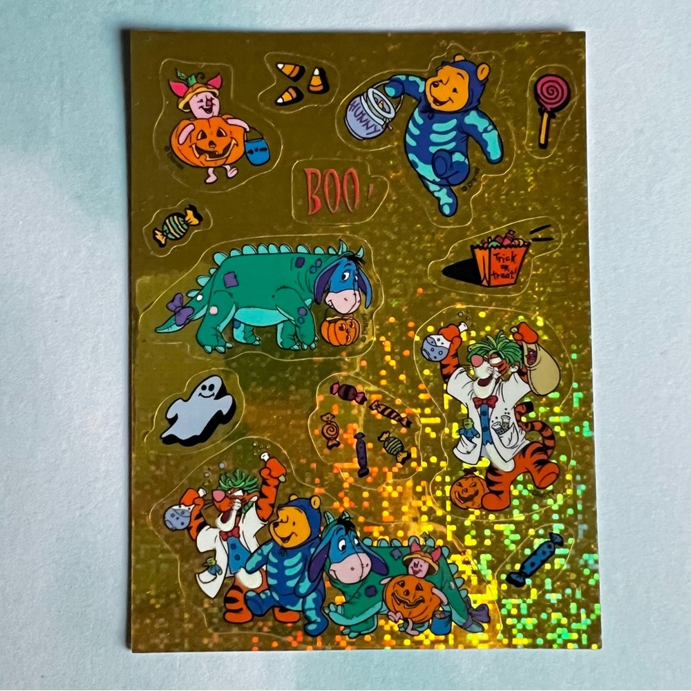 Vintage Halloween Winnie the Pooh Prism Sticker Sheet
